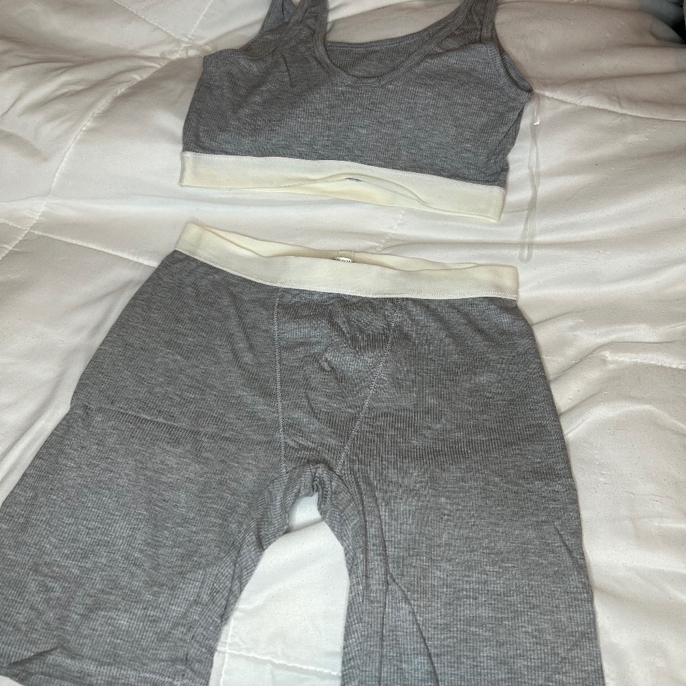 Two piece workout biker shorts set